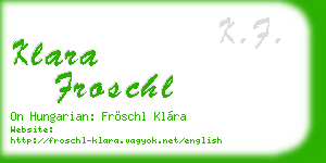 klara froschl business card